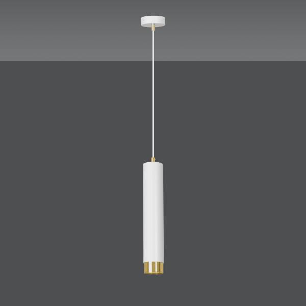 Hanglamp Kibo staal - wit/goudkleurig - Aantal lichtbronnen: 1