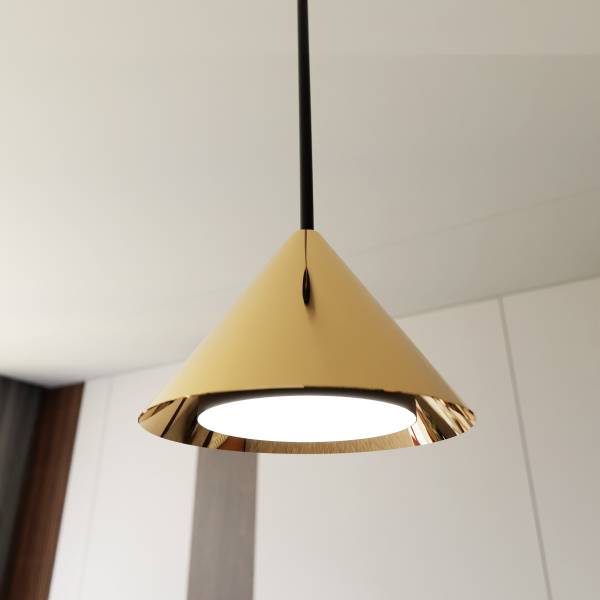 Pendelleuchte Elit Stahl - Schwarz / Gold - Flammenanzahl: 1
