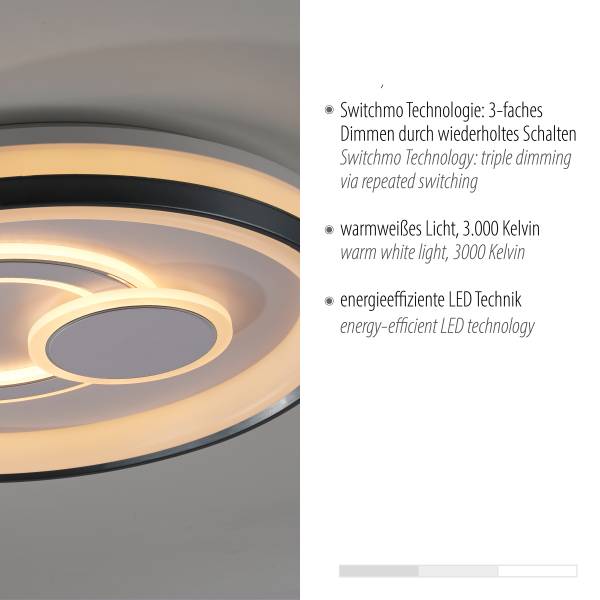 Plafonnier LED Q-Emilia Fer - Blanc - 1-flamme