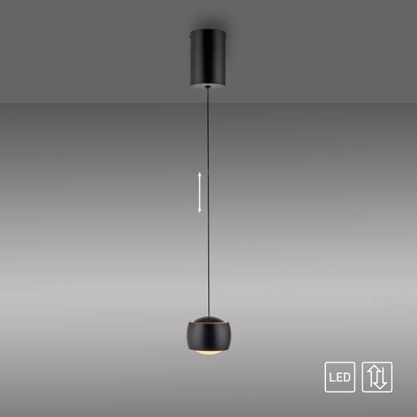 LED-Pendelleuchte Ballini Eisen -Schwarz - Flammenanzahl: 1