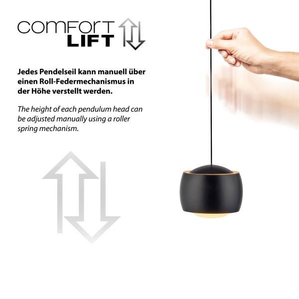 LED-Pendelleuchte Ballini Eisen -Schwarz - Flammenanzahl: 1