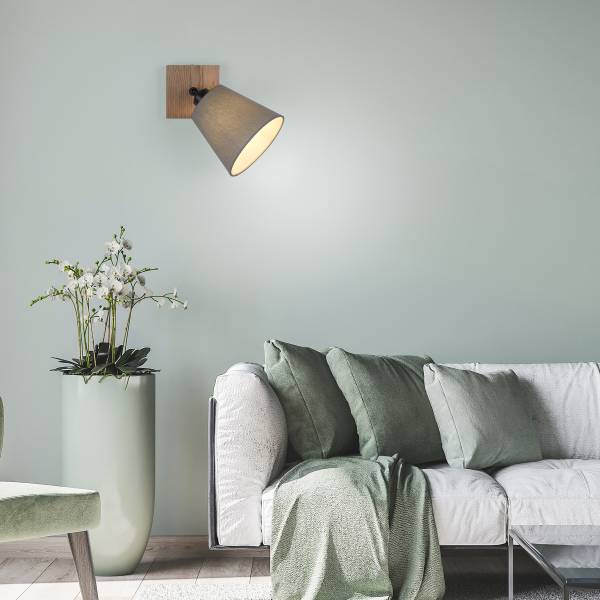 Wandlamp Gerda Michel ijzer/textiel - beige - 1-lichts