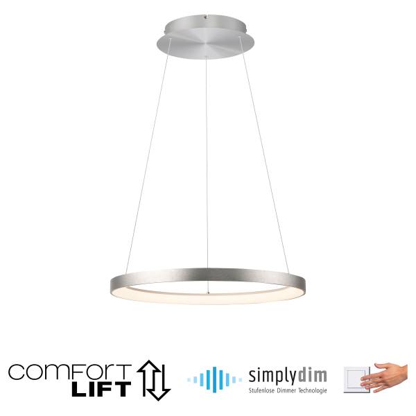 LED-Pendelleuchte Hoop Eisen - Silber - 1-flammig