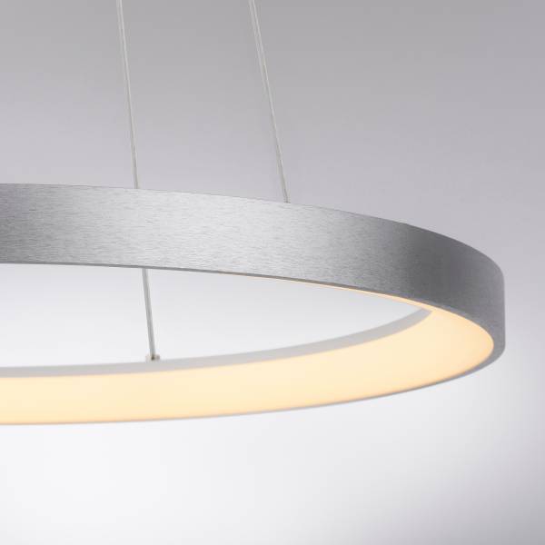 LED-Pendelleuchte Hoop Eisen - Silber - 1-flammig