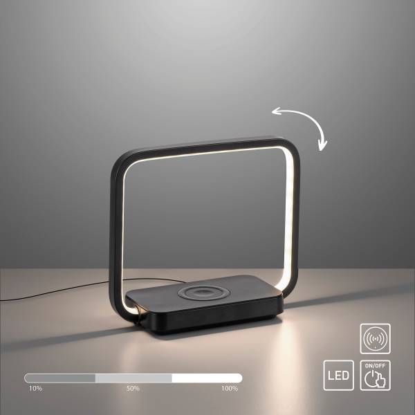 LED-Tischleuchte Omari Eisen / Kunststoff - Schwarz - 1-flammig