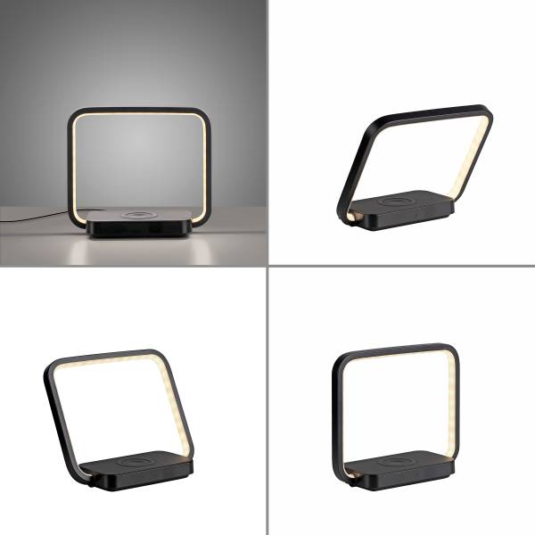 LED-Tischleuchte Omari Eisen / Kunststoff - Schwarz - 1-flammig