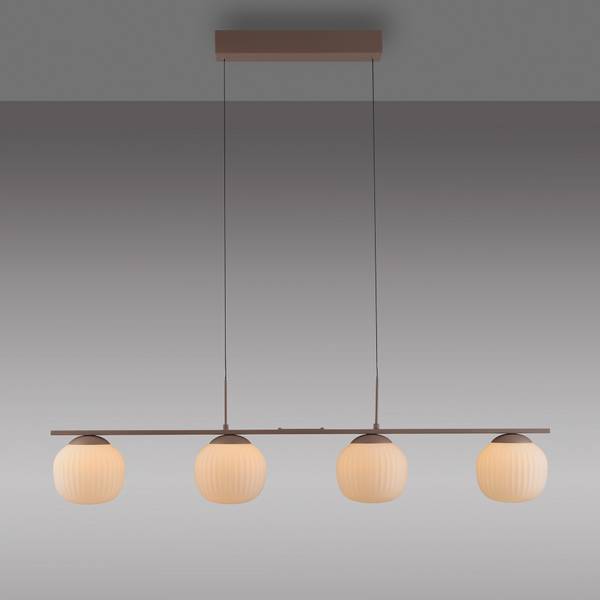 LED-Pendelleuchte Nami Typ B Eisen / Opalglas - Sand - 4-flammig