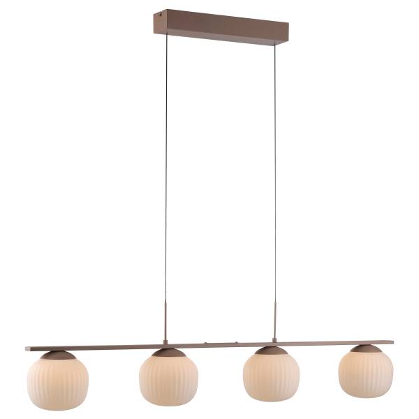 LED-Pendelleuchte Nami Typ B Eisen / Opalglas - Sand - 4-flammig