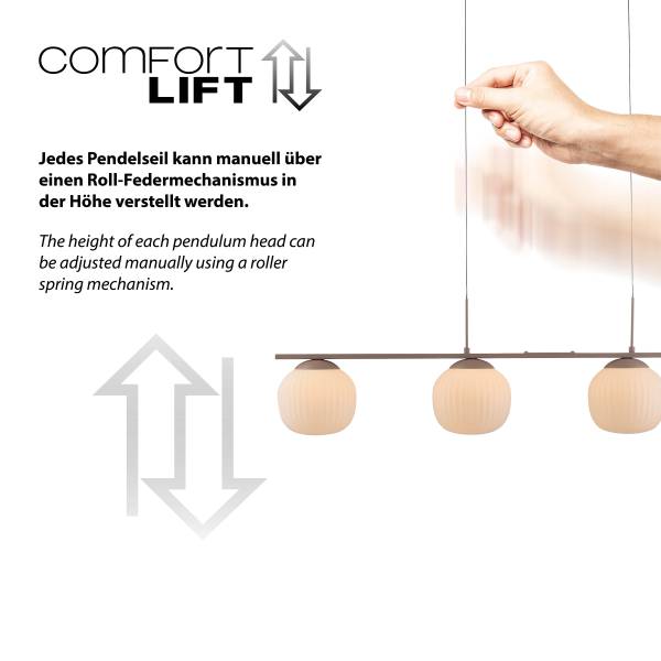LED-Pendelleuchte Nami Typ B Eisen / Opalglas - Sand - 4-flammig