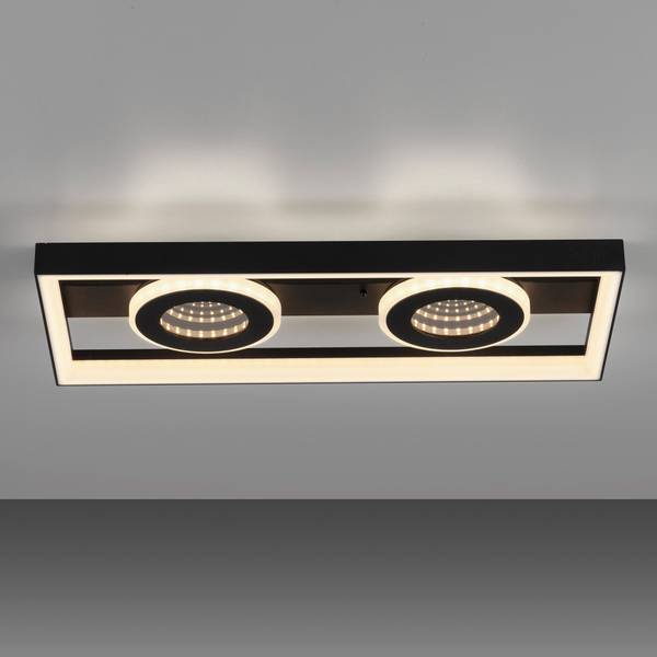 Plafonnier LED Traford Fer - Noir - Nb d'ampoules : 2