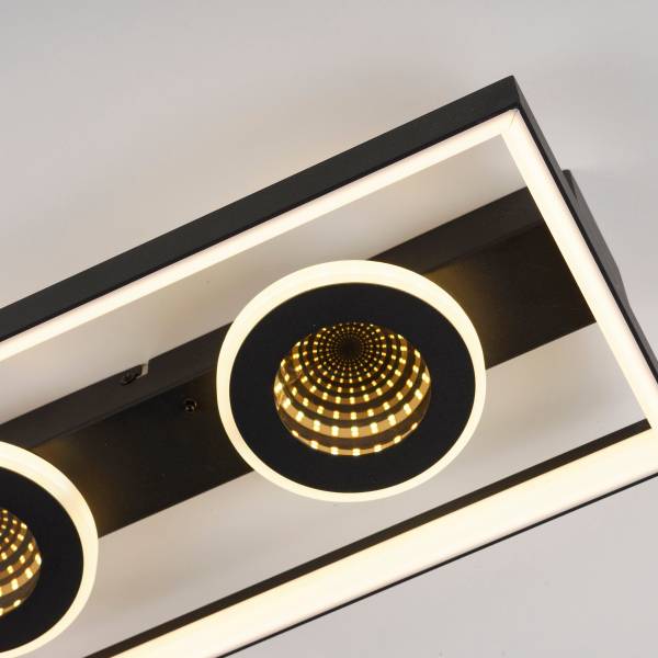 Plafonnier LED Traford Fer - Noir - Nb d'ampoules : 2