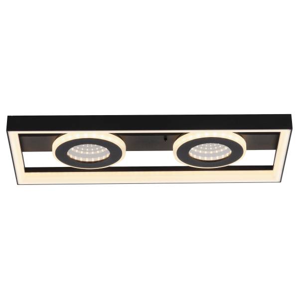 Plafonnier LED Traford Fer - Noir - Nb d'ampoules : 2