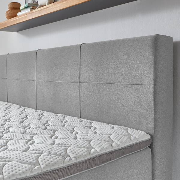 Boxspringbett Hutley Silber - Microfaser - 240 x 115 x 200 cm