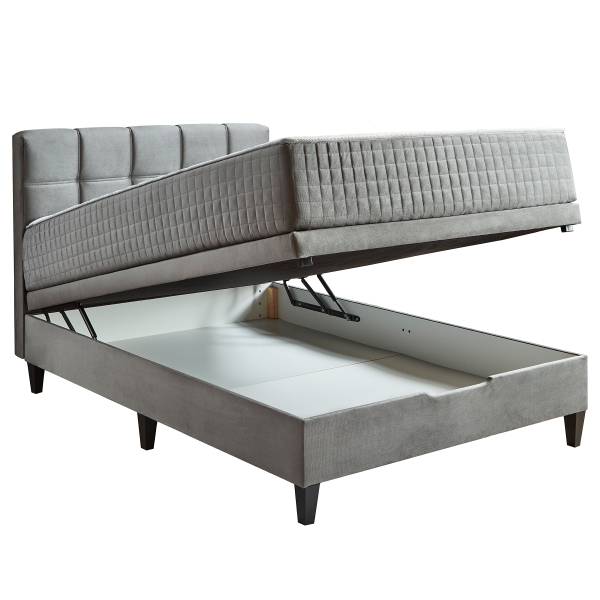Boxspringbett Villie Samt Ferina: Grau
