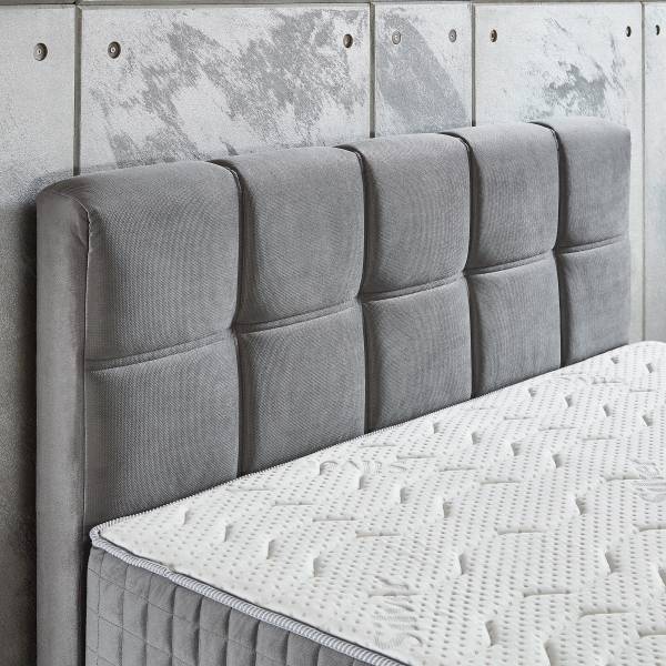 Boxspringbett Villie Samt Ferina: Grau