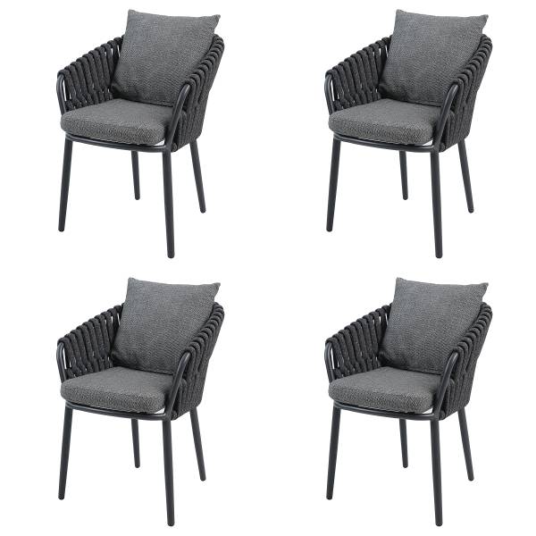 Tuinstoel Warrs set van 4 zwart