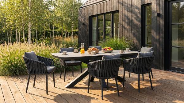 Tuinstoel Warrs set van 4 zwart