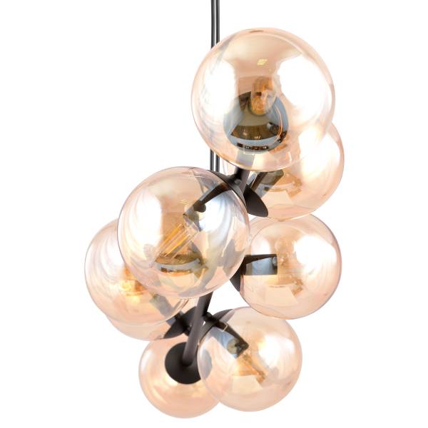 Pendelleuchte Rossi Stahl / Glas - Gelb - Flammenanzahl: 8
