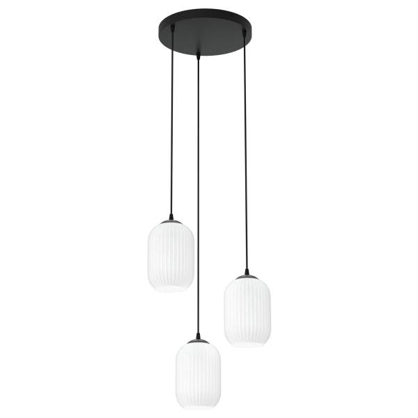 Pendelleuchte Verdi Premium Stahl / Glas - Weiß - Flammenanzahl: 3