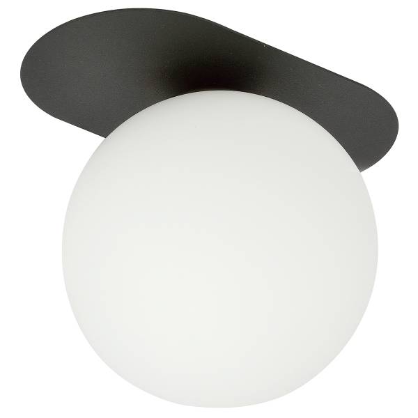 Plafonnier Plaza Acier / Verre - Blanc - Nb d'ampoules : 1