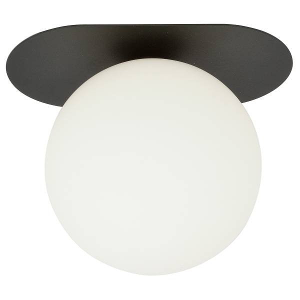 Plafonnier Plaza Acier / Verre - Blanc - Nb d'ampoules : 1