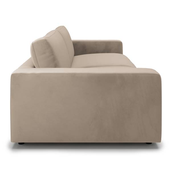 Big-Sofa PUURO Samt Velika: Beige - Kaltschaum - Taschenfederkern - Polyurethanschaum