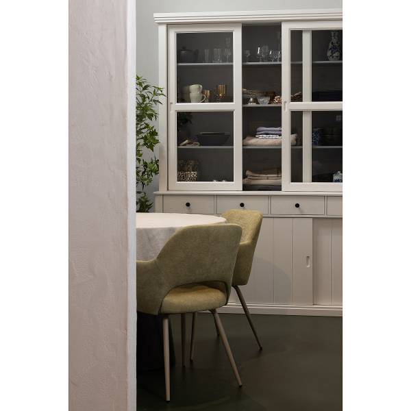 Massiver Vitrinenschrank Lagos Weiß