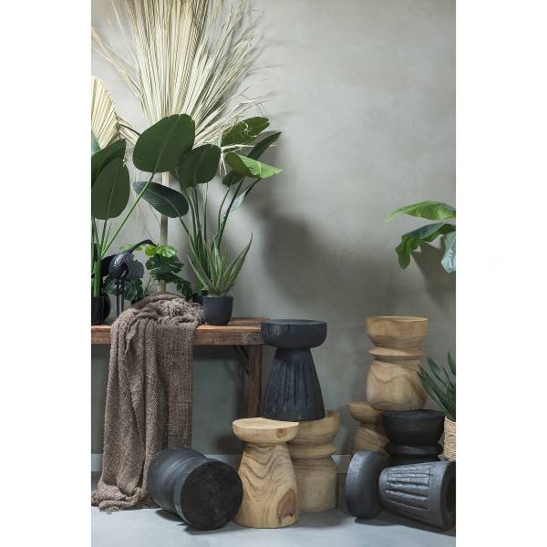 Table d'appoint Likhia en bois massif Paulownia