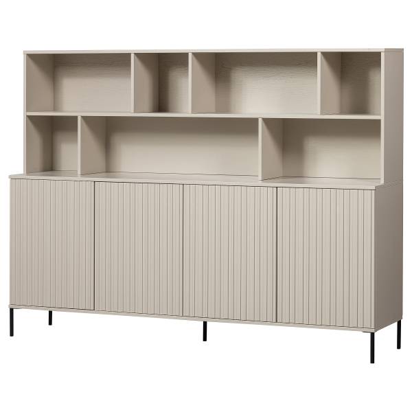 Massives Highboard New Gravure Saharagrau