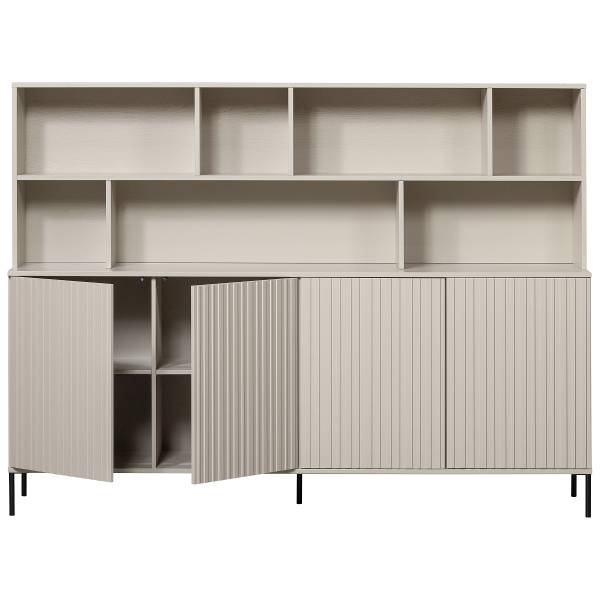 Massives Highboard New Gravure Saharagrau