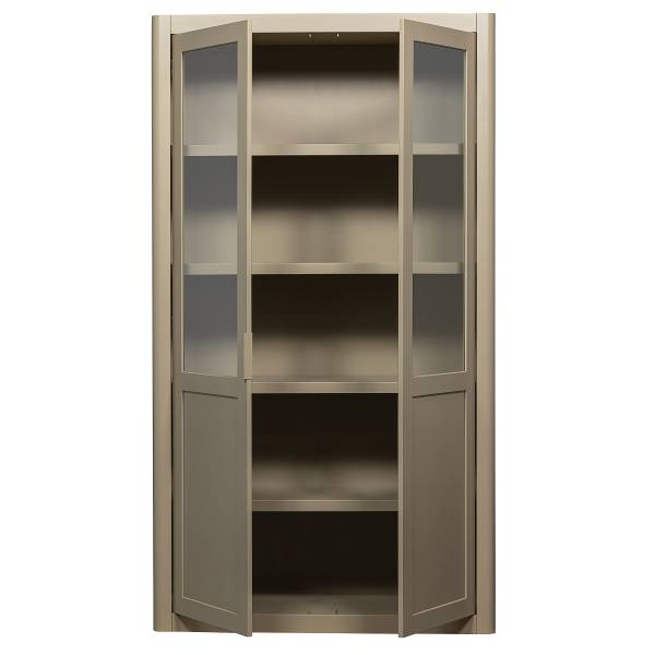 Massiver Vitrinenschrank Gunnar Schlamm