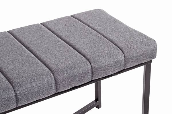 Banc de lit Ticata - 118 cm Tissu mélangé - Gris / Noir