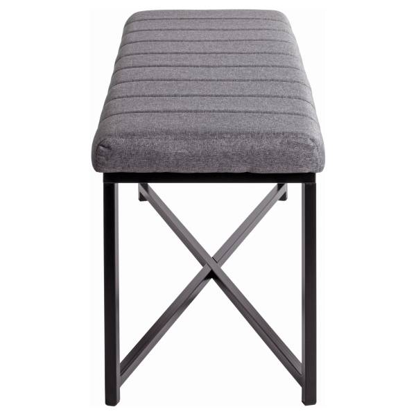 Banc de lit Ticata - 118 cm Tissu mélangé - Gris / Noir