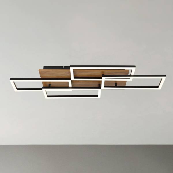 LED-Deckenleuchte Jeffry Acrylglas / Eisen - 1-flammig - Braun
