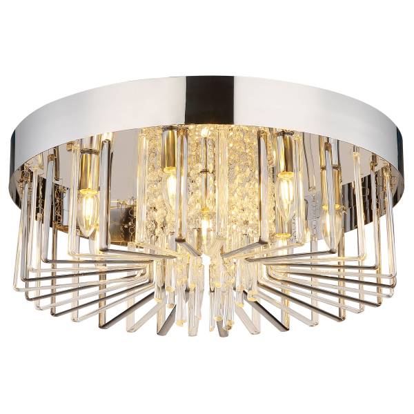 Plafonnier Kirina Verre en cristal / Fer - 8 flammes
