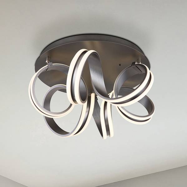 Plafonnier LED Kuni Fer / Aluminium - 1 flamme - Diamètre : 54 cm