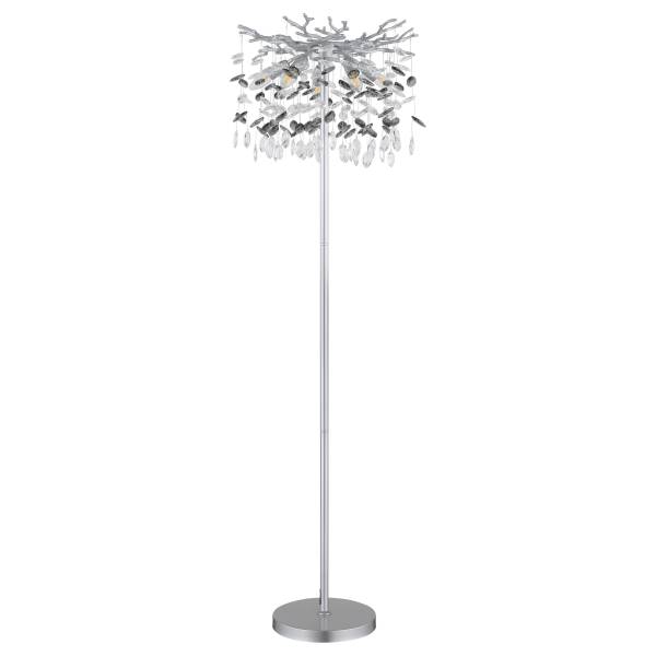Vloerlamp Queena glas/ijzer - 5-lichts - zilver