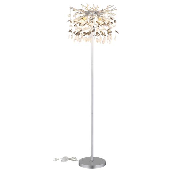Vloerlamp Queena glas/ijzer - 5-lichts - zilver
