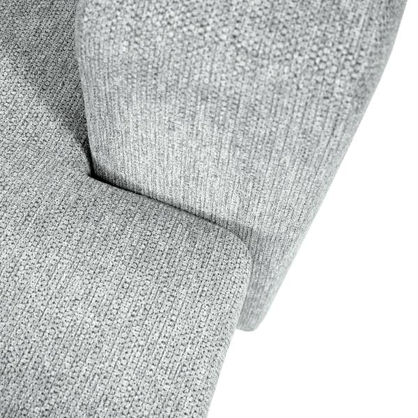 Ecksofa Girne mit Schlaffunktion Webstoff Gleni: Hellgrau - Longchair davorstehend rechts