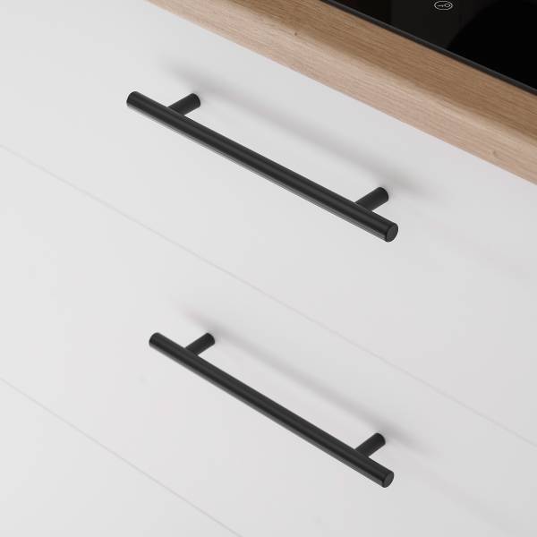 Autarke Küchenzeile Glowe 310 cm Matt Weiß / Eiche Artisan Dekor - Ohne Elektrogeräte