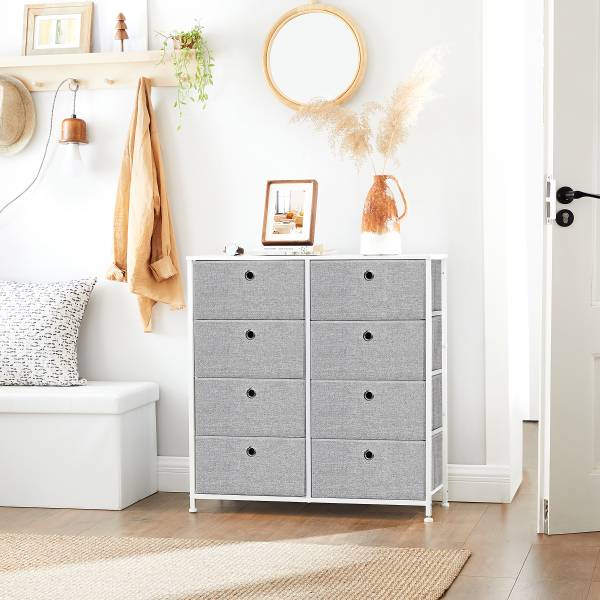 Kommode Tandiga - Breite 80 cm Grau / Weiß