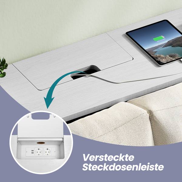 Tavolo consolle con presa Copata bianco