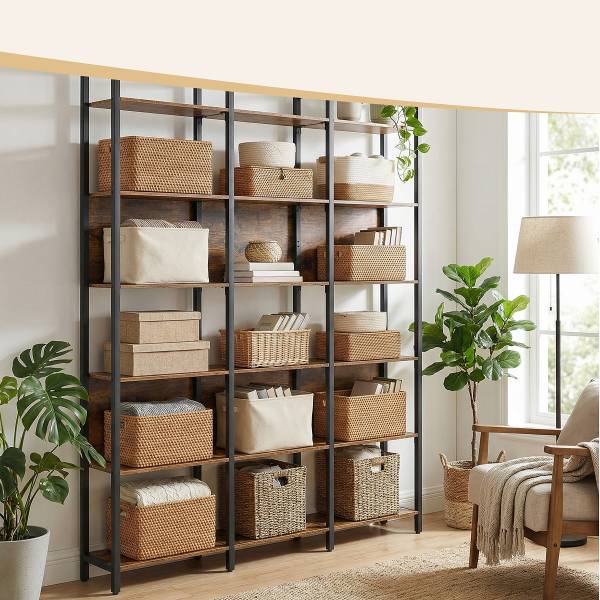 Scaffale Leesville - 128 cm Effetto legno di recupero / Nero