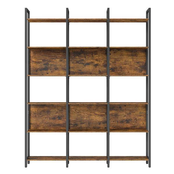 Scaffale Leesville - 128 cm Effetto legno di recupero / Nero