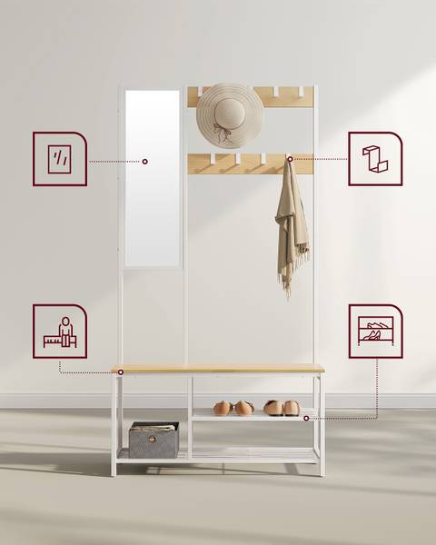 Garde-robe compacte Morristown composée Décor Chêne Clair / Blanc