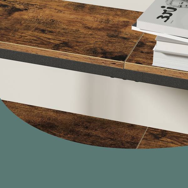 Table console Long Pine - 120 cm Décor Bois Ancien / Noir
