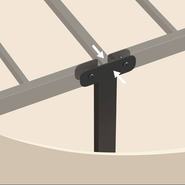 Bettgestell Holwick Metall - Schwarz - 90 x 200cm