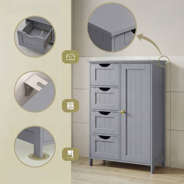 Midischrank Gandzi 55 cm breit Grau