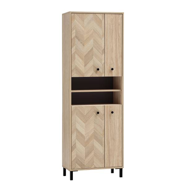 Hochschrank Tinus 60 cm Eiche hell Dekor / Eiche Chevron Dekor