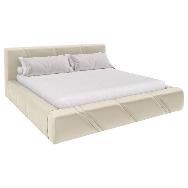 Polsterbett Chalves mit Bettkasten Beige - Microfaser - 220 x 95 x 242 cm